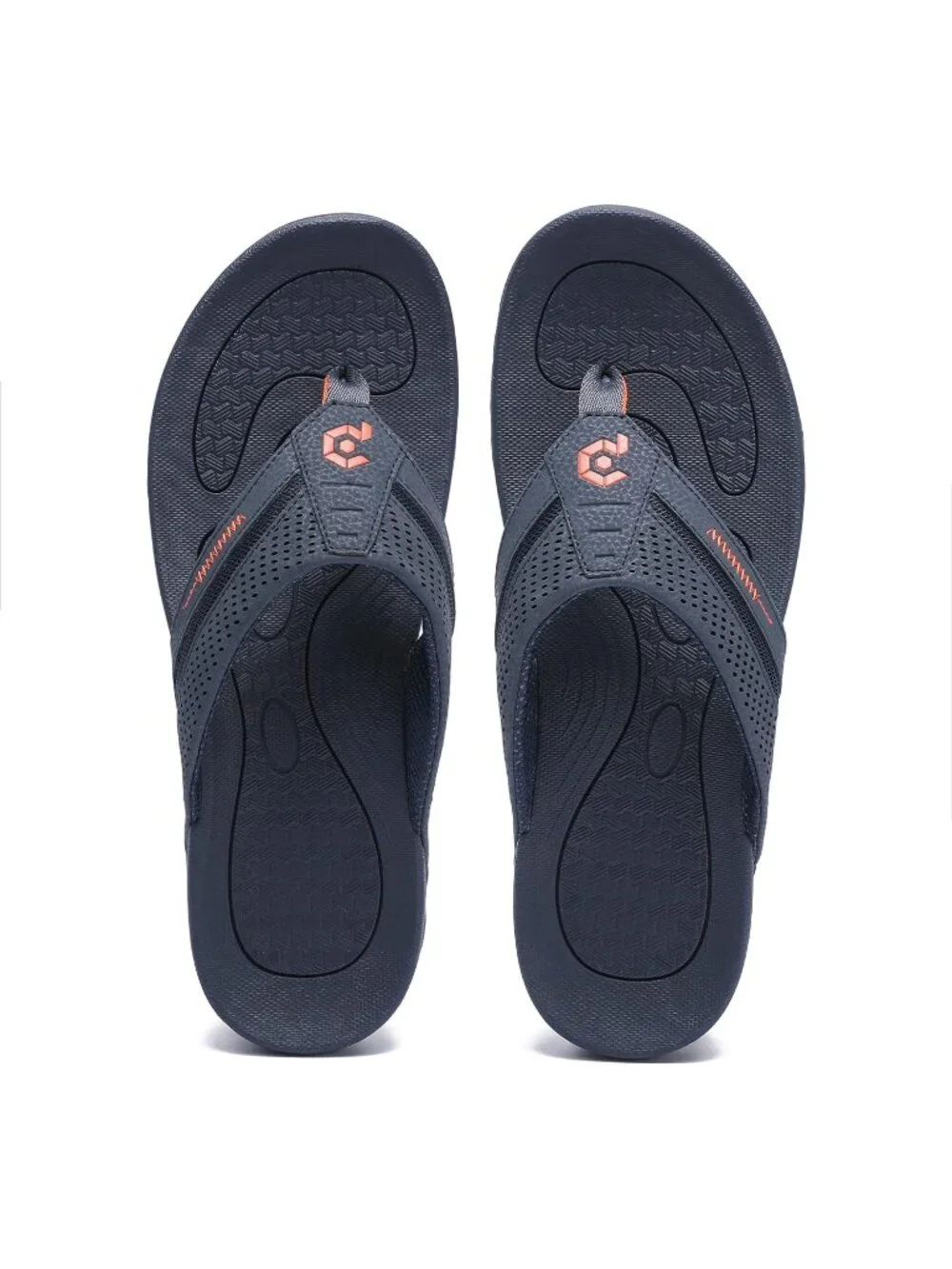 Men's Blue Flip-flops Thongs Sandals Durable Comfort Slippers For Casual